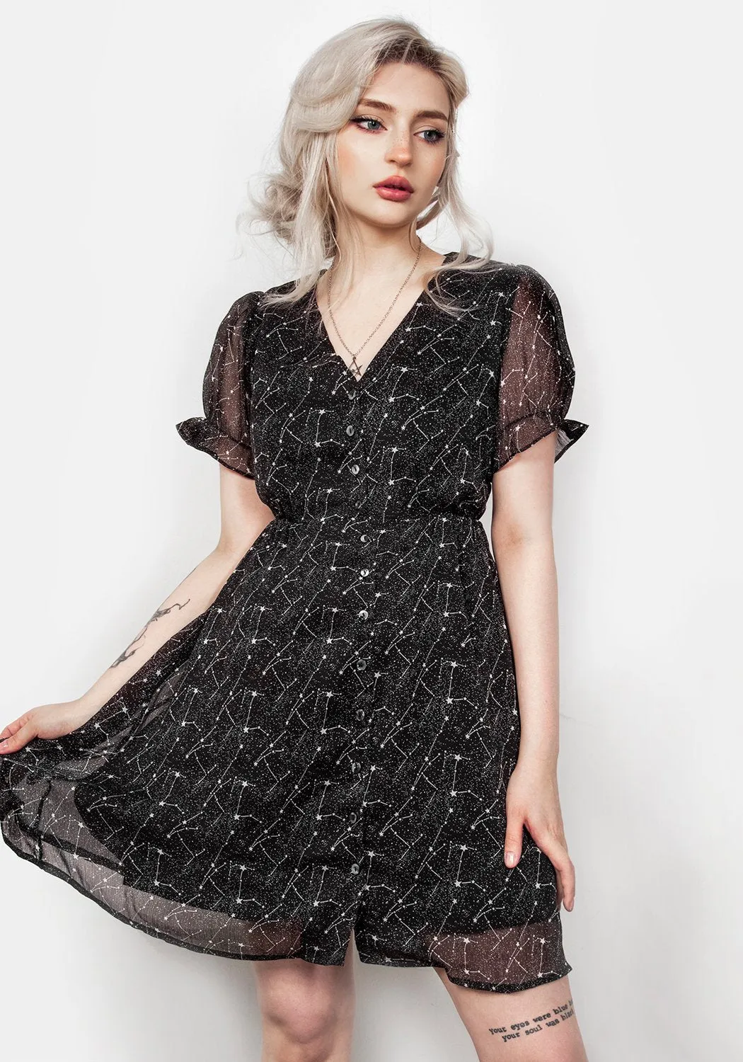 Sexy Soul Floral Look Spectral Button Up Dress