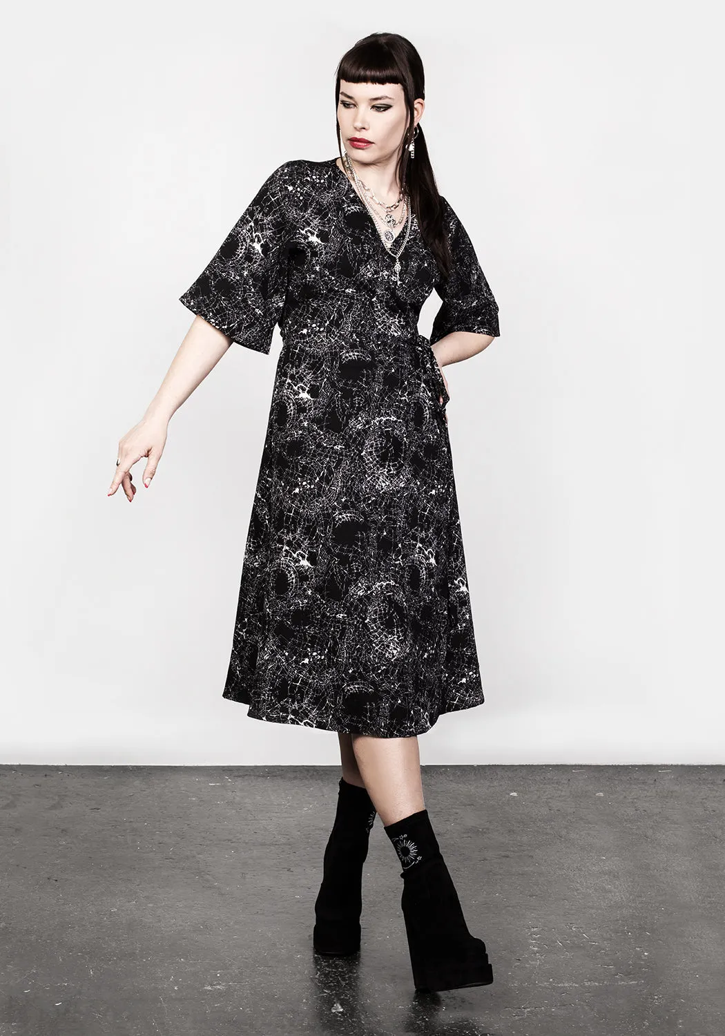 SPELLWORK MIDI WRAP DRESS Street Vibe
