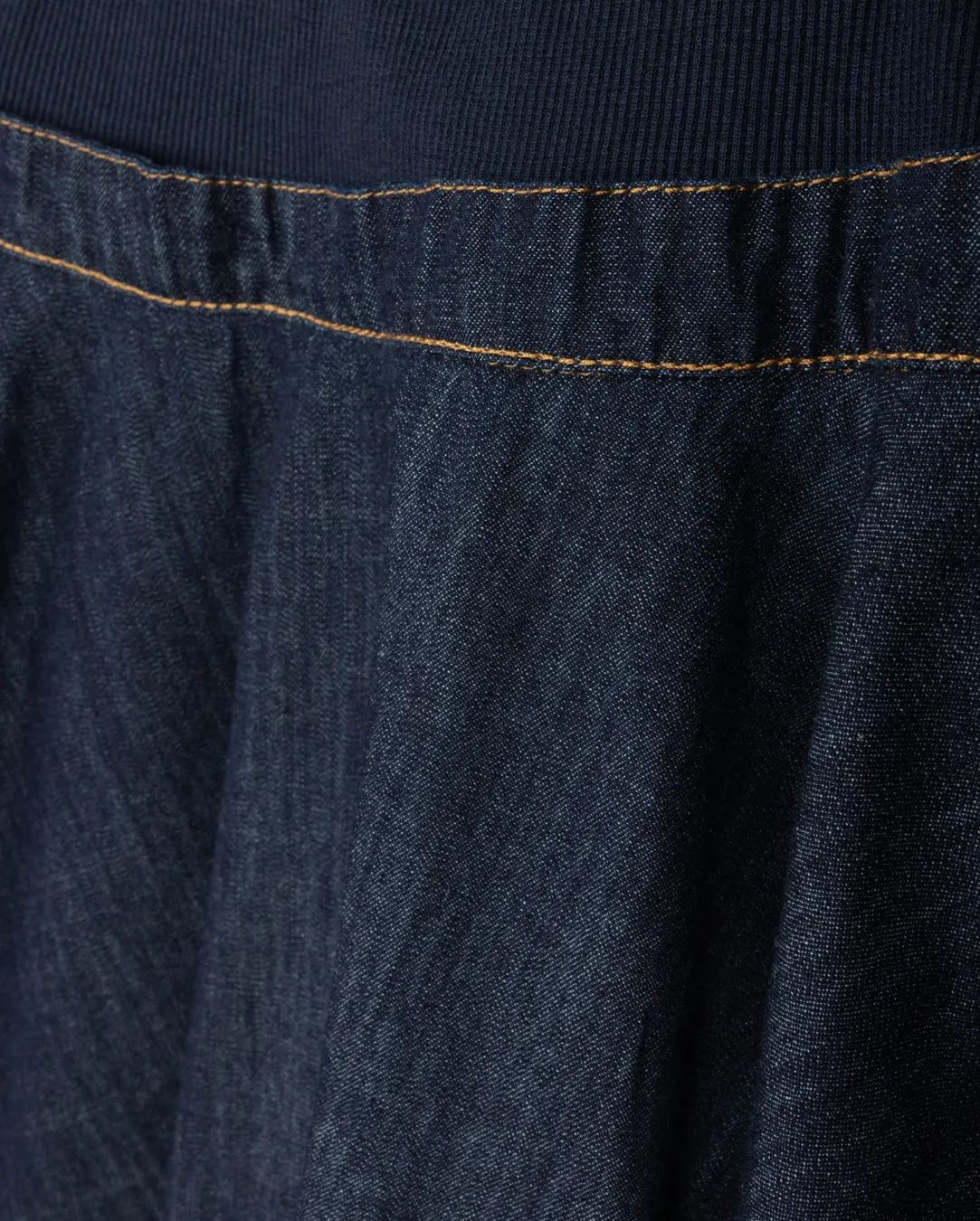 Polished Fit Lenny Ribbed Waist Denim Skirt