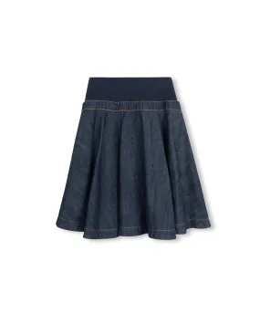 Subtle Detail Hypoallergenic fabric Lenny Ribbed Waist Denim Skirt