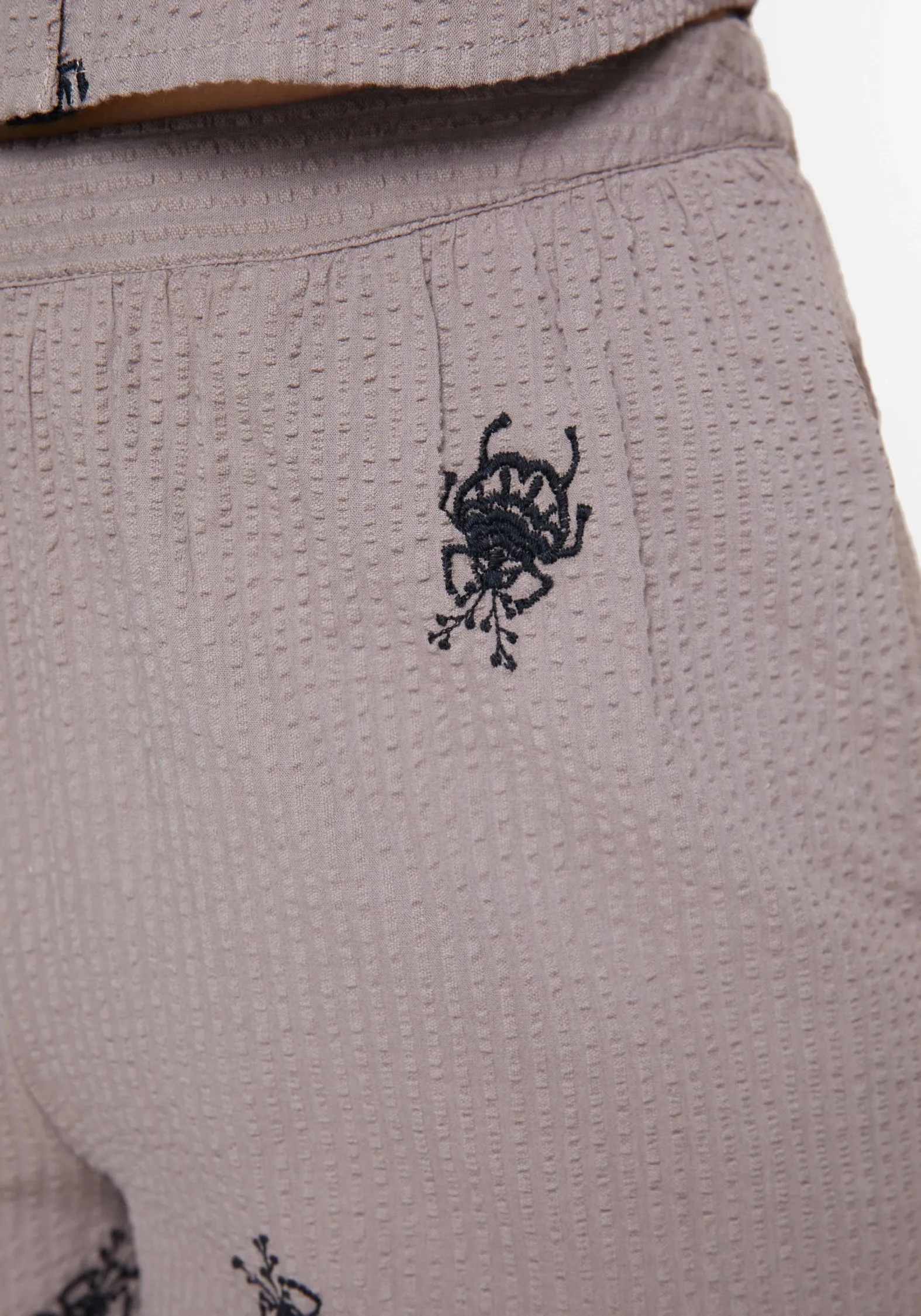 Pure Vibes Stag Beetle Embroidered Shorts