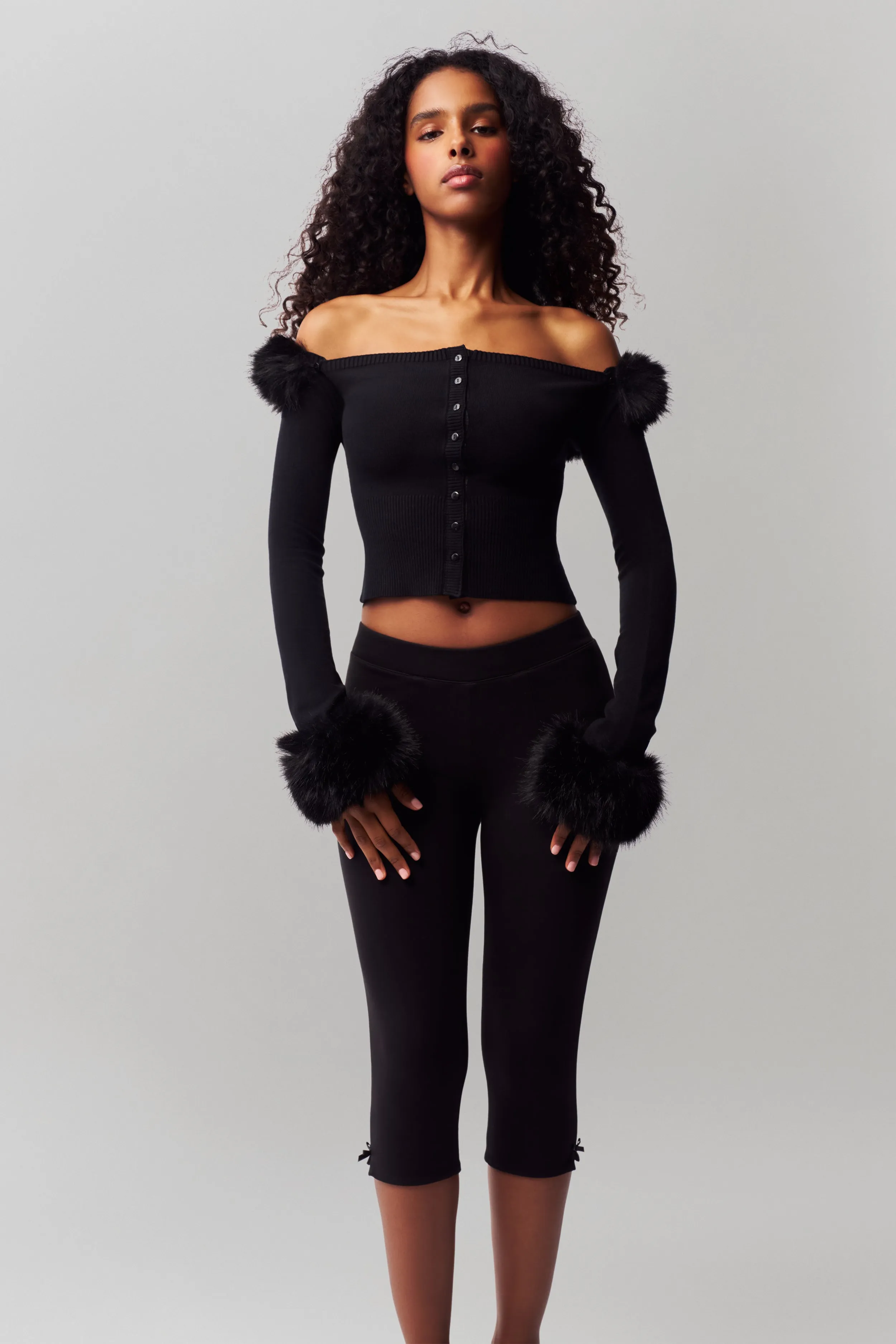 Faux Fur Cardigan Chafe Free Lining Layered Knit Technology