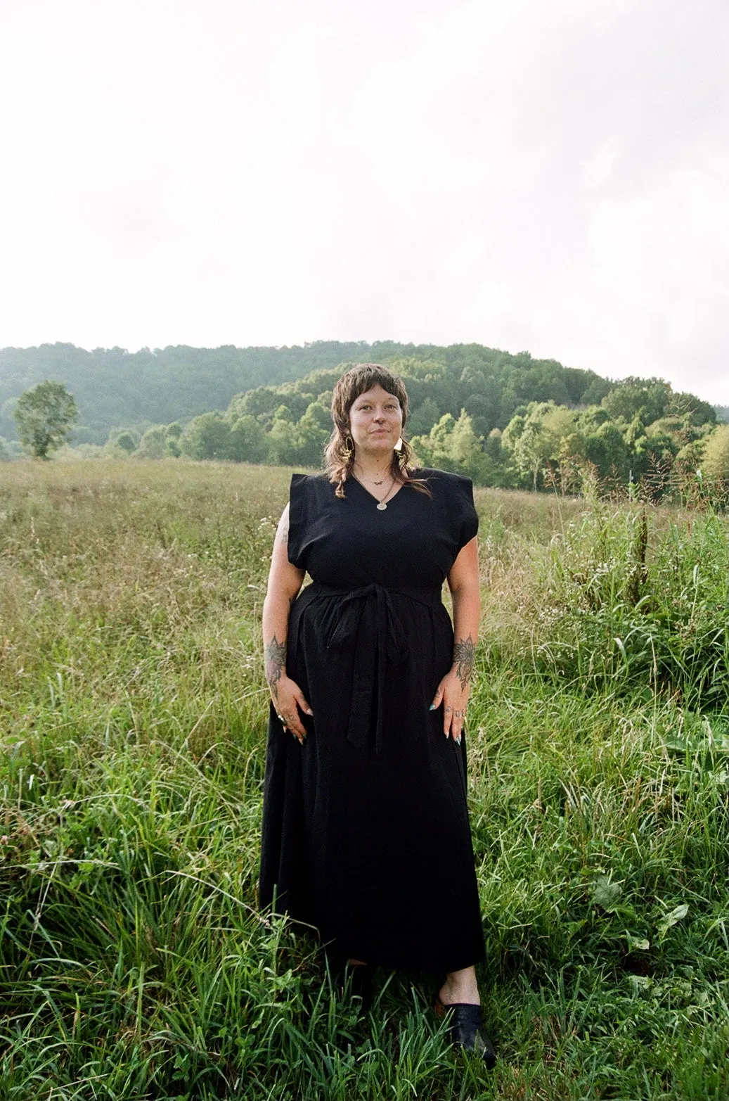 Semi Sheer Ivy Dress in Black