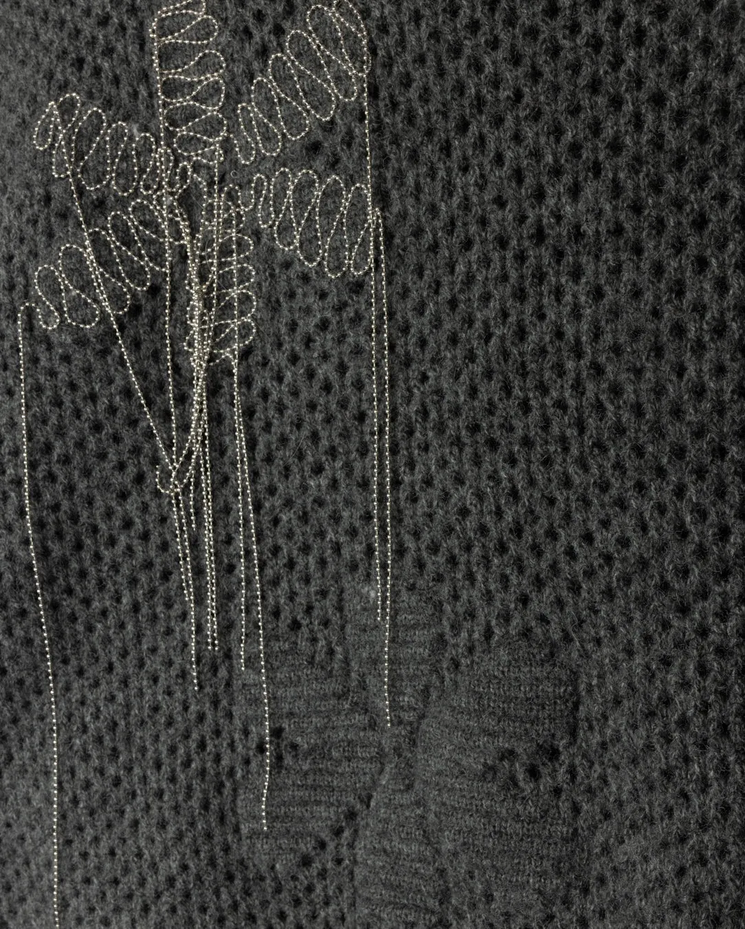 Oversized Collar Embroidered Sweater Layering Knit Timeless Cozy