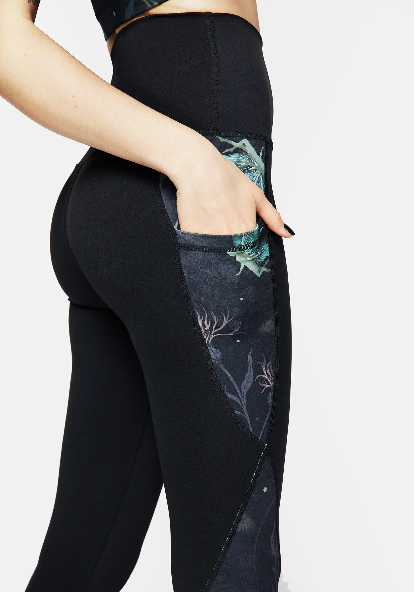 Rosanella Floral Fairy Print Athleisure Sports Leggings For Teens Skin Friendly Long Wearing