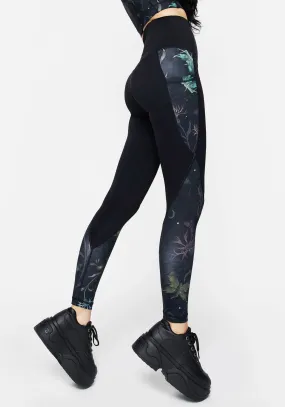 Travel Enthusiast Moisture Wicking Durable Stitch Work Commute Rosanella Floral Fairy Print Athleisure Sports Leggings