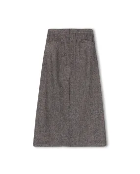 Flowy Drape Straight Maxi Skirt