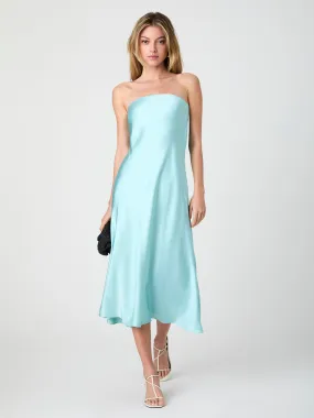 Travel Style Strapless Cowl Back Midi Dress