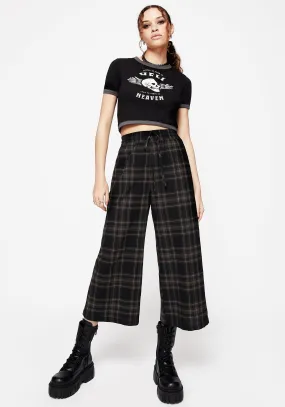 Mood Outfit Minimalist Chic Clover Check Crop Trousers