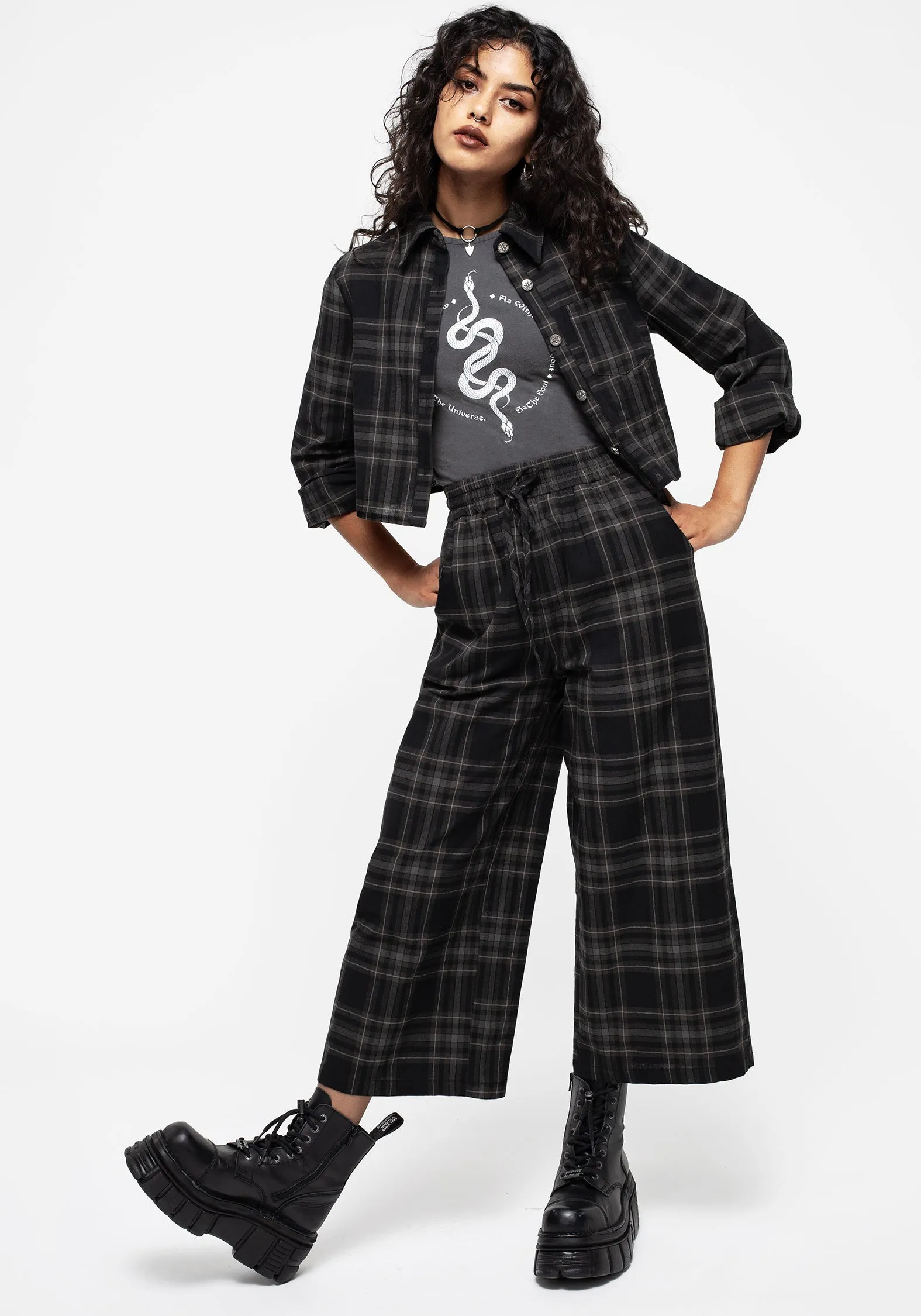 Shape Enhancing Clover Check Crop Trousers