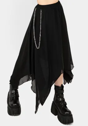 Levitate Chain Detail Midi Skirt Breezy Flow