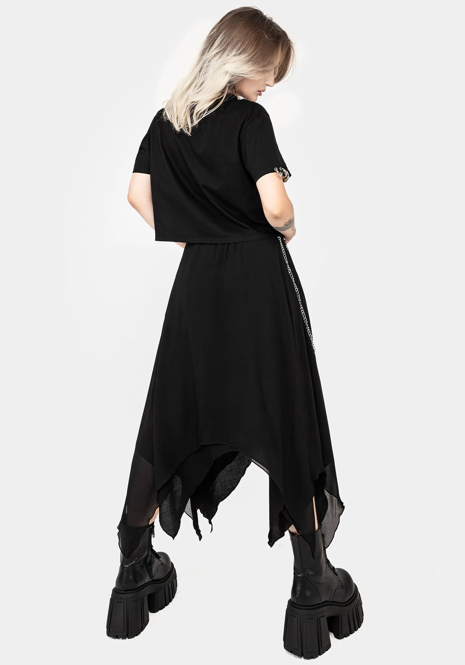 Levitate Chain Detail Midi Skirt Bold Statement