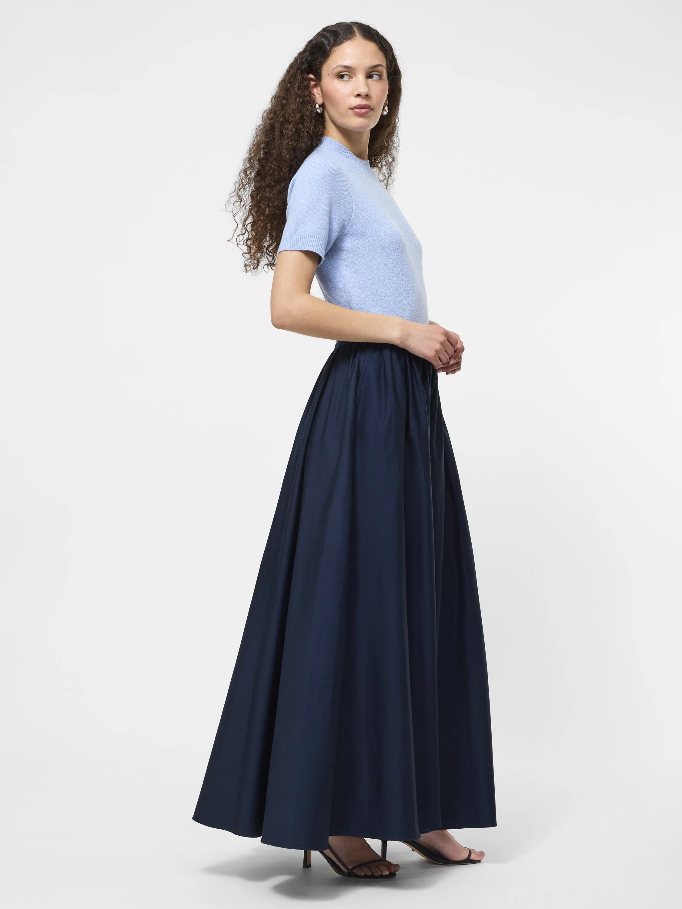 Cotton Sateen Maxi Skirt Style Preview