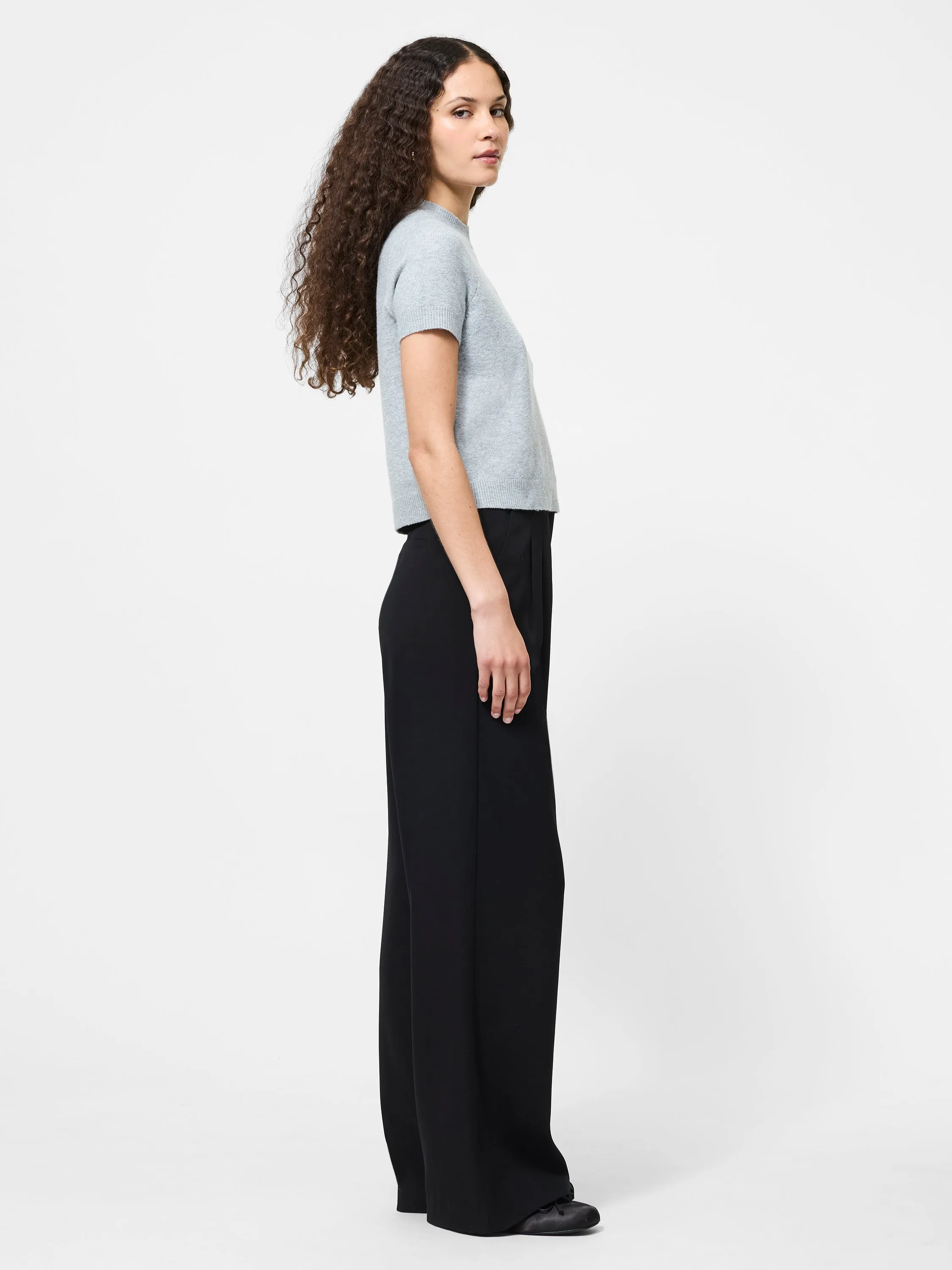 Vhari Mock Neck Short Sleeve Top Ventilated Panels