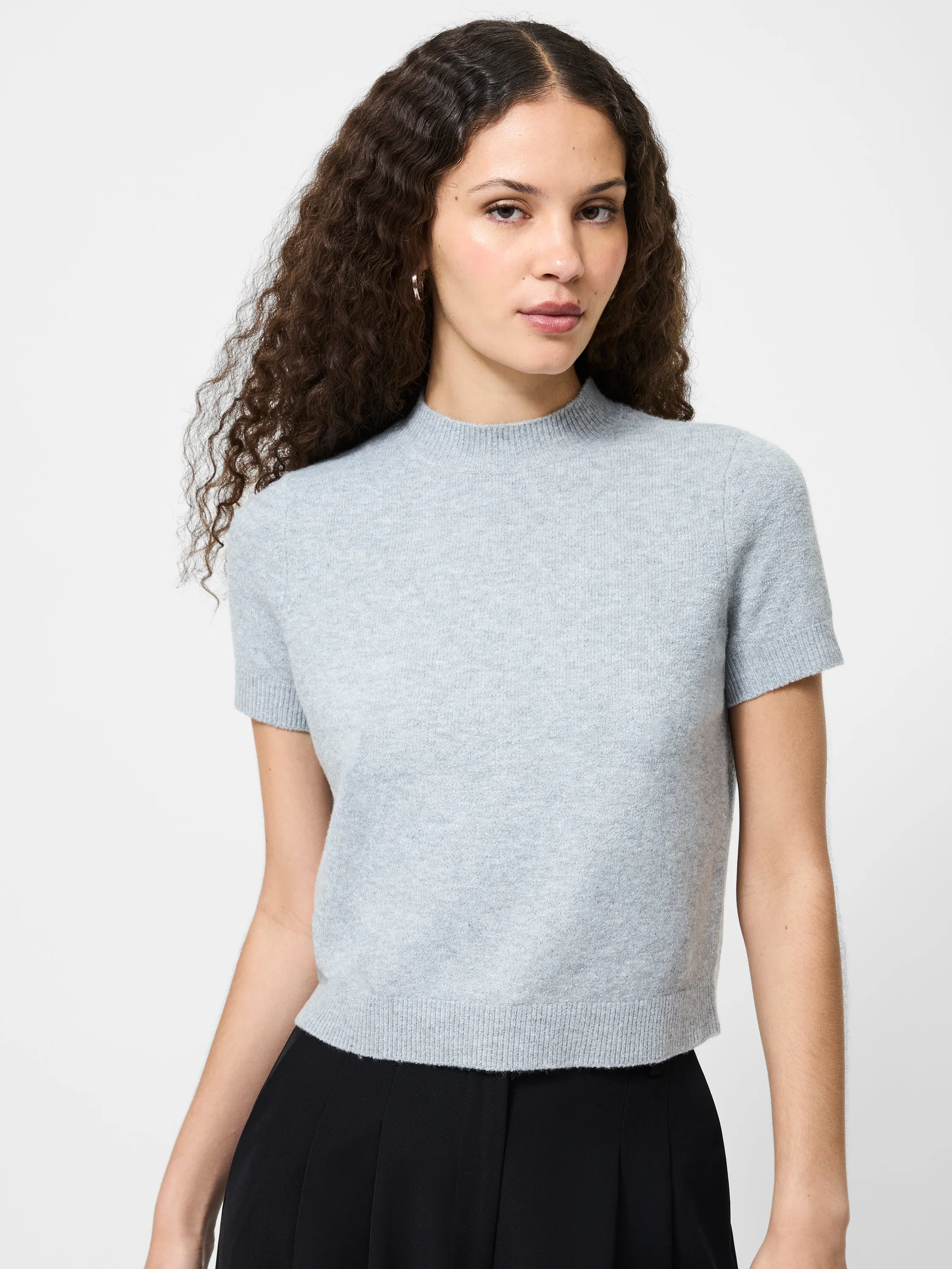 Breezy Day Vhari Mock Neck Short Sleeve Top