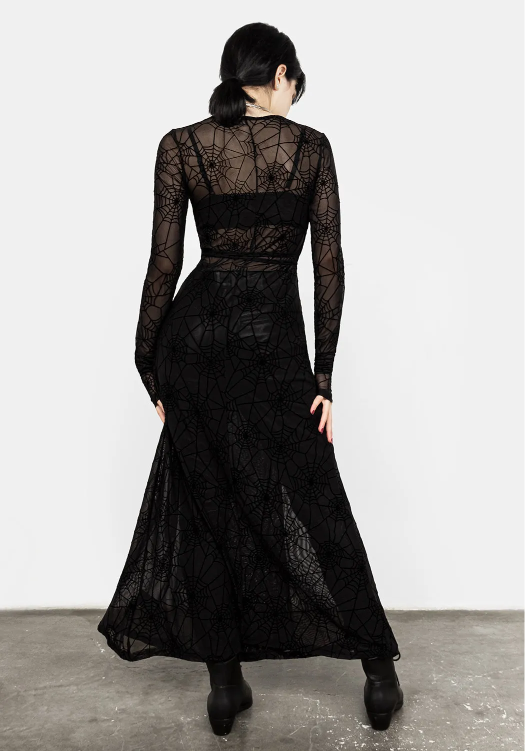 Venom Mesh Wrap Dress Sunset Scene