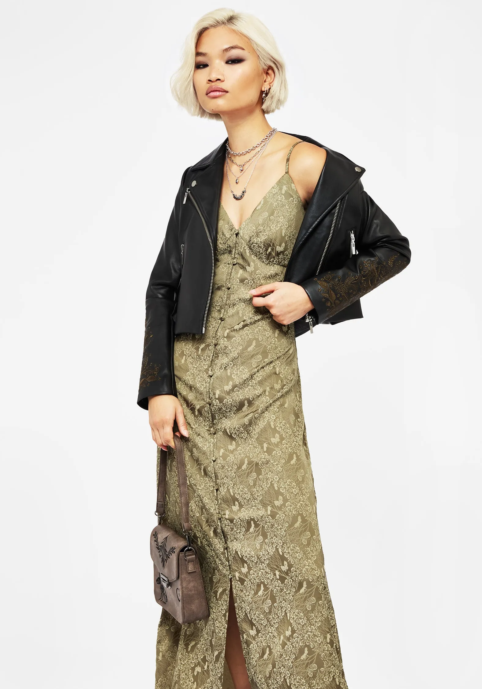 Tailored Comfort Yara Floral Print Button Up Maxi Slip Dress