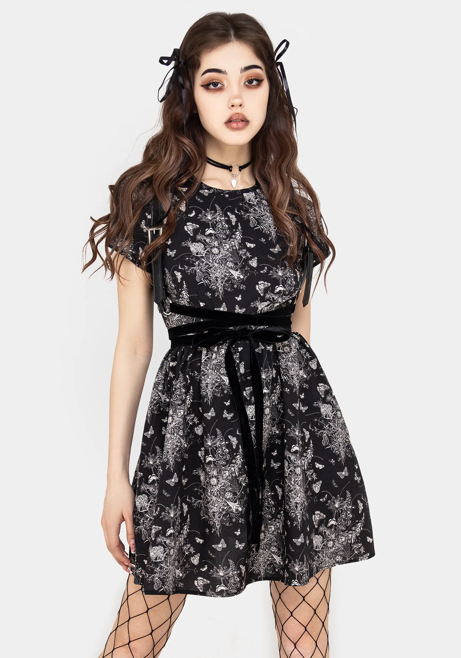 Satin-Sleeve Cozy Wearable Thalia Mini Skater Dress