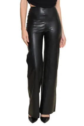 HypoallergenicFabric Faux Leather Wide Leg Pant
