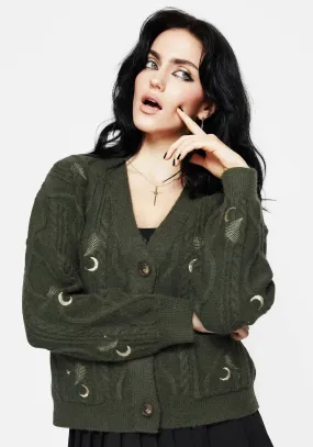 Neat Look Dianne Embroidered Cable Knit Cardigan