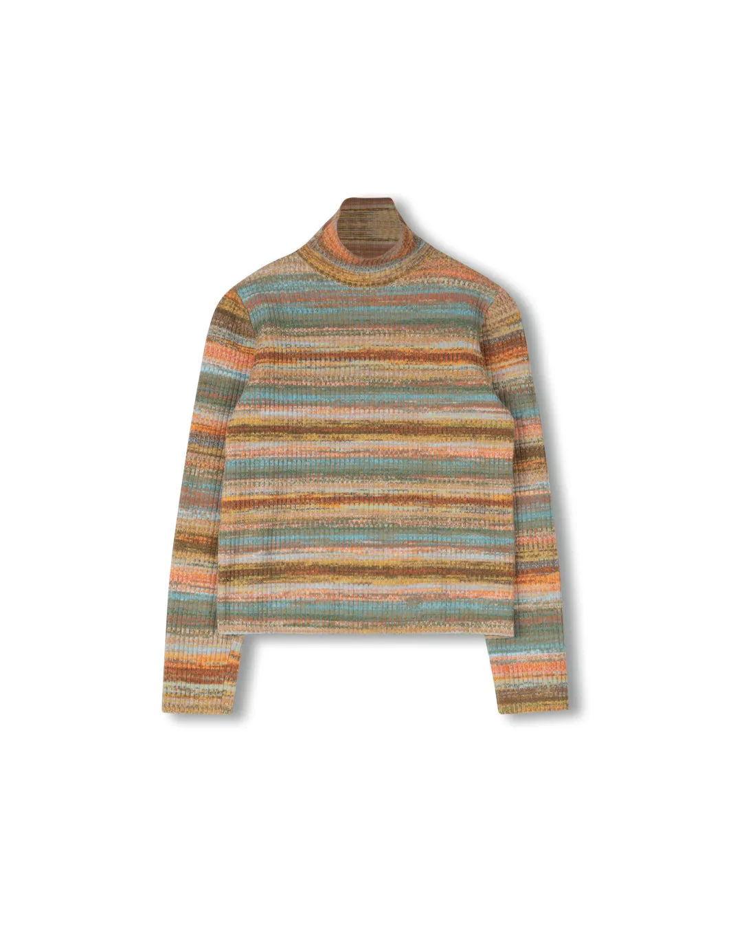 Hygroscopic Fiber Multi Color Rib Turtleneck