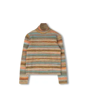 Multi Color Rib Turtleneck Cool Vibes