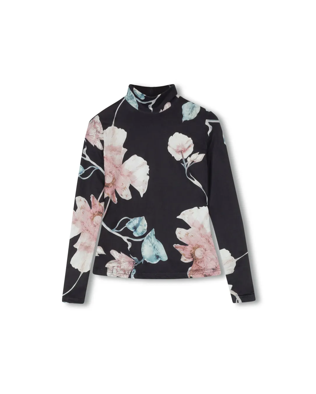 Nowak Printed Mesh Mock Neck quick-drying Simple and Relaxed