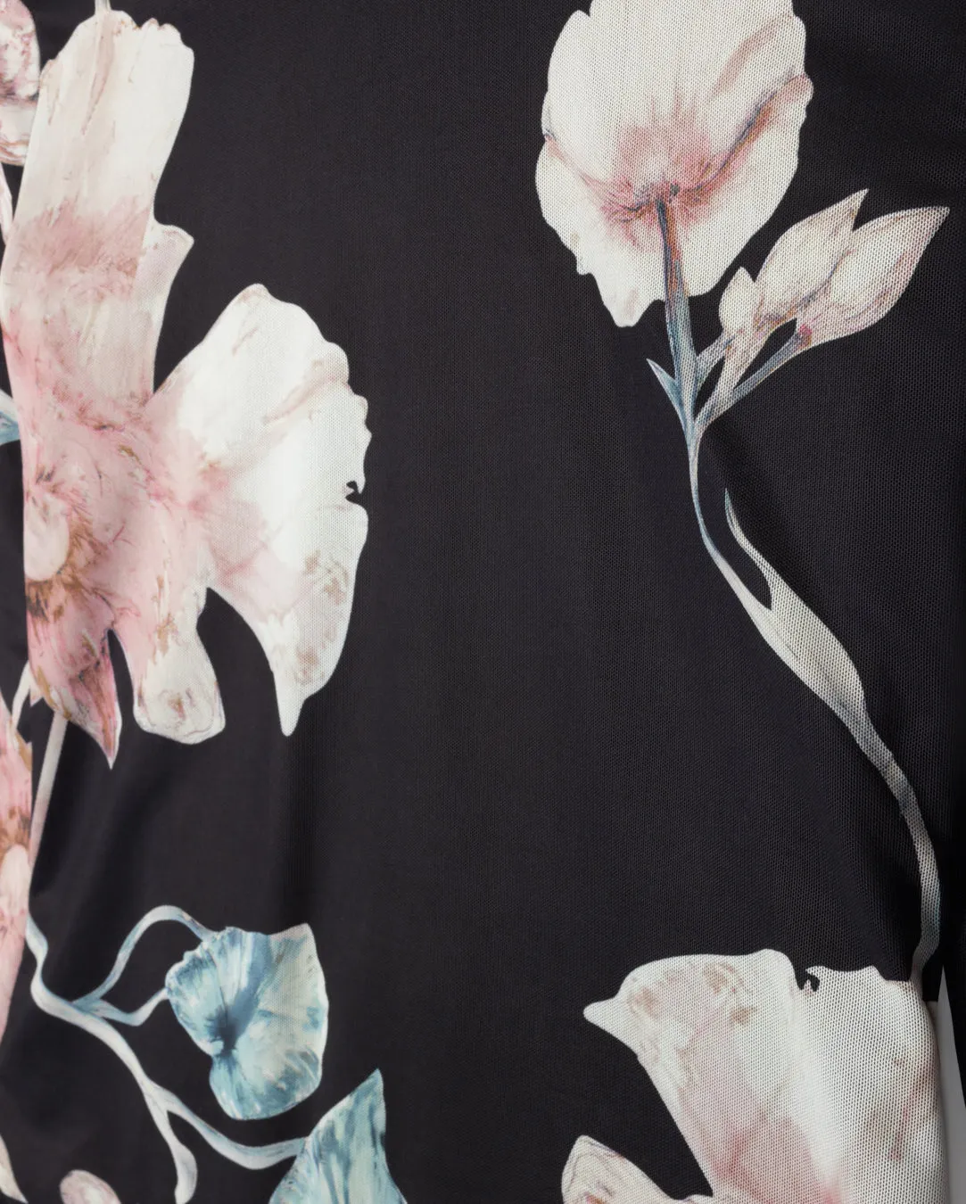 Nowak Printed Mesh Mock Neck Slim Fit Cut