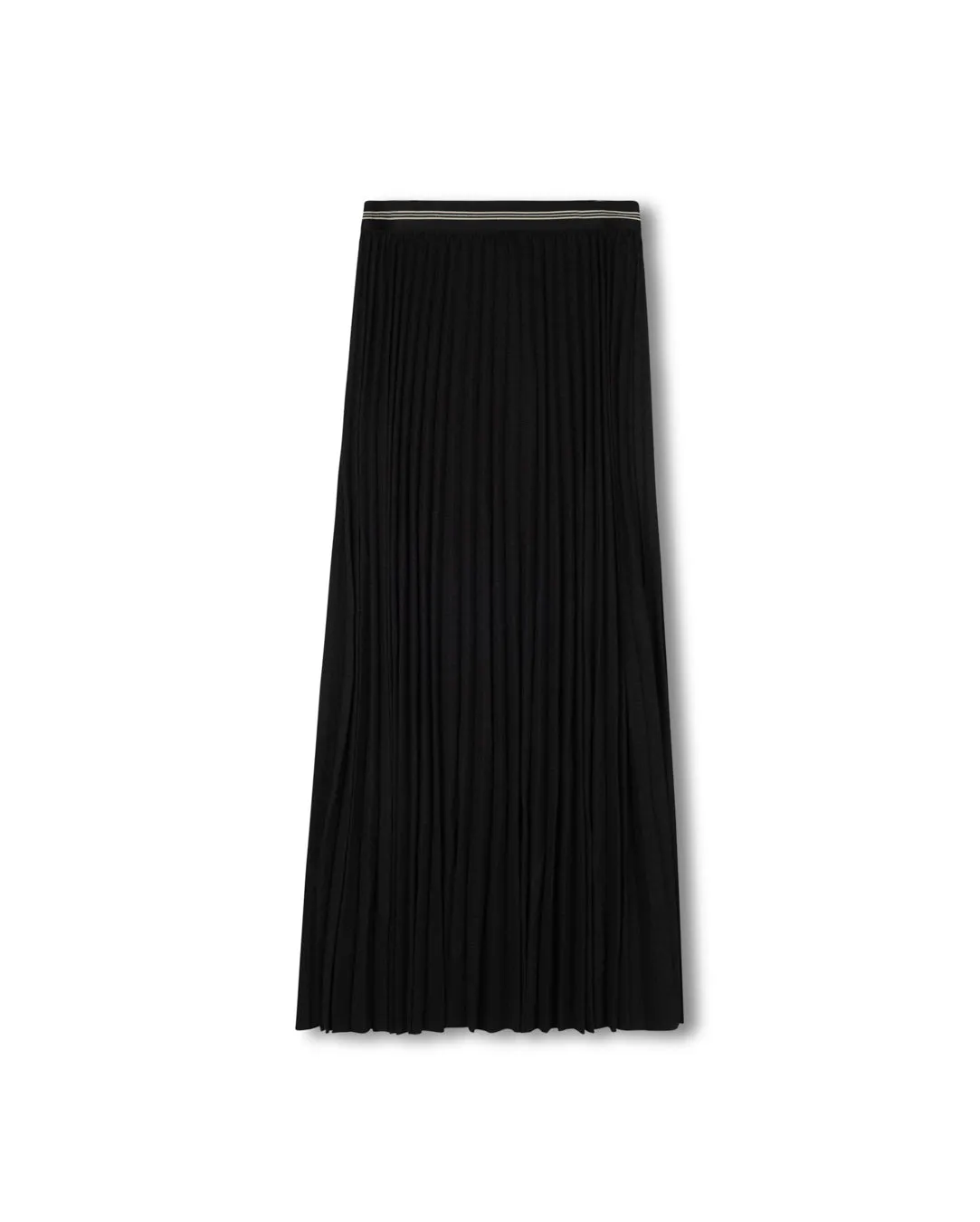 Relaxed Look Stripe Band Pleated Skirt