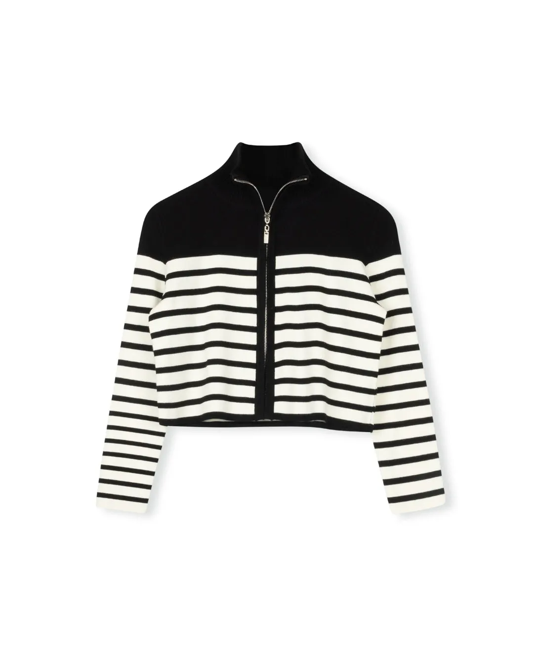 Stripe Zipper Cardigan All-day Comfort Subtle Texture Detail
