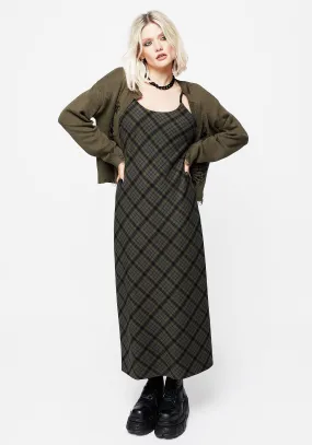 Reseda Check Midaxi Cami Dress Cozy Vibe