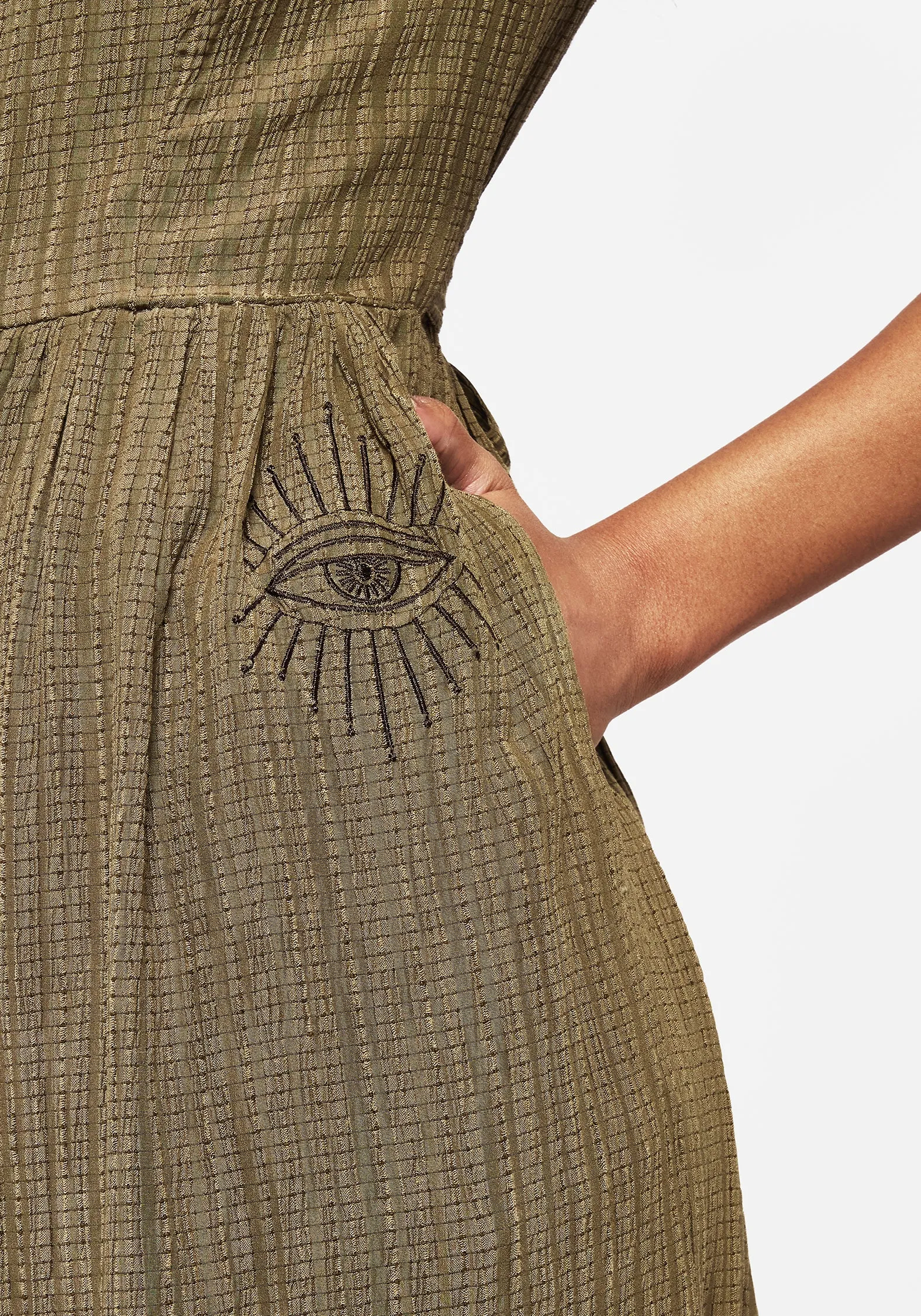 Ramaria Embroidered Puff Sleeve Button Up Midaxi Shirt Dress Summer Mood