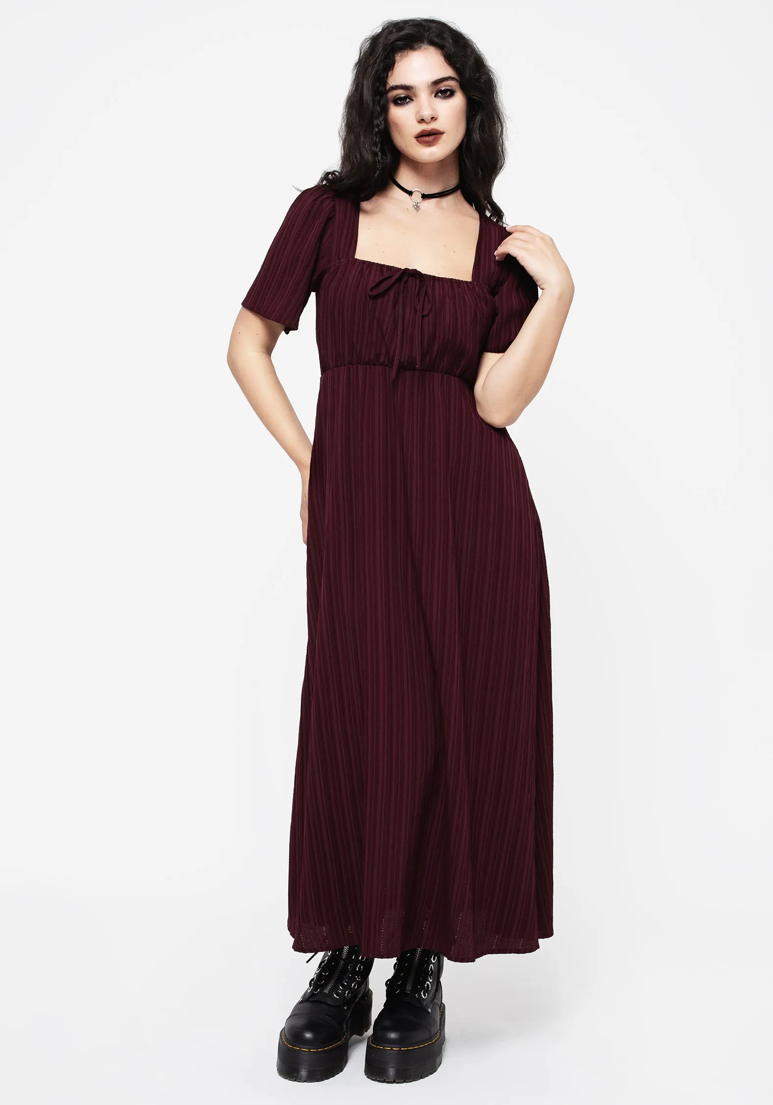 Easy to Wear FlatlockSeam Sarcophagi Ruched Front Midaxi Dress