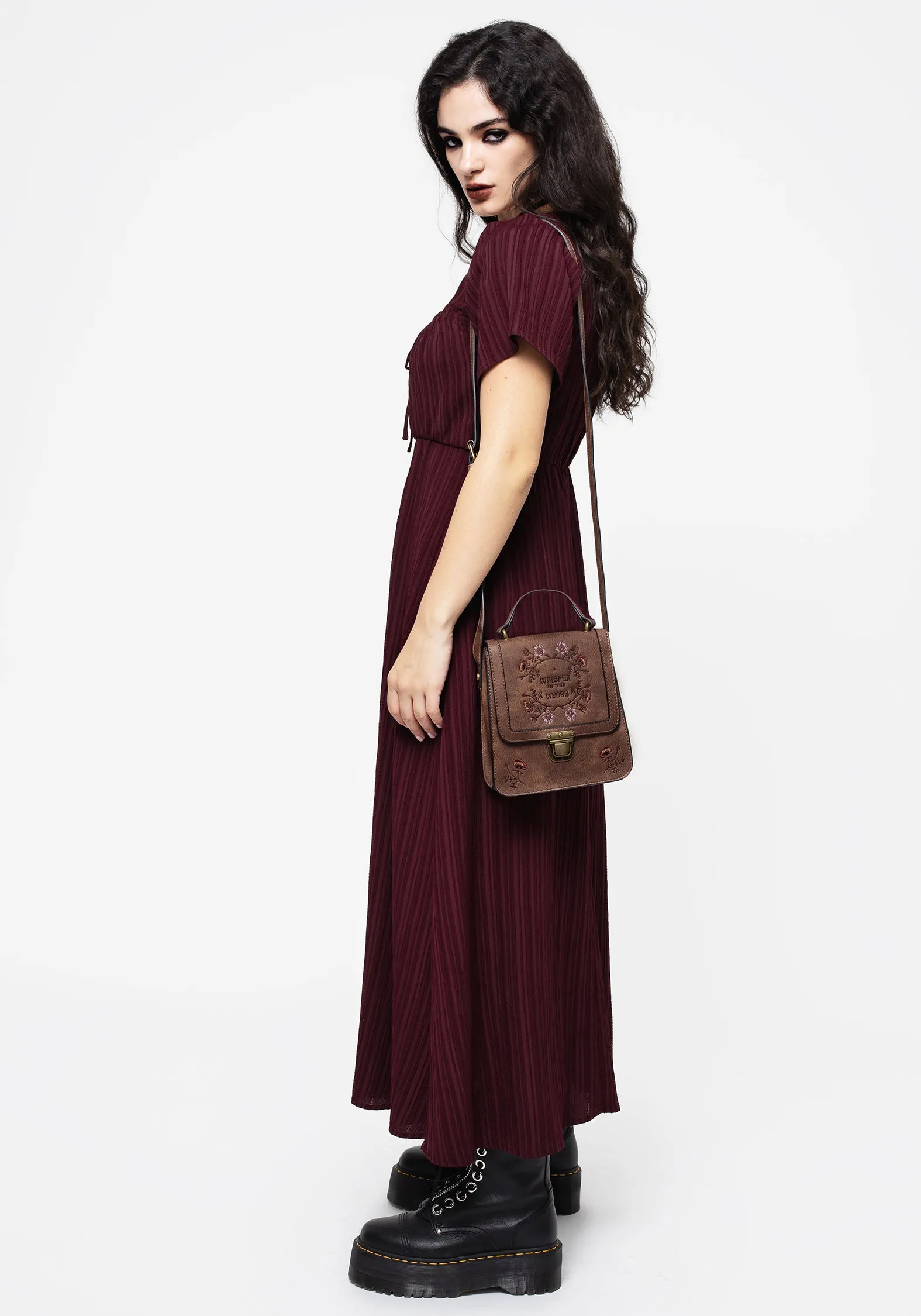 Loose Flow Sarcophagi Ruched Front Midaxi Dress