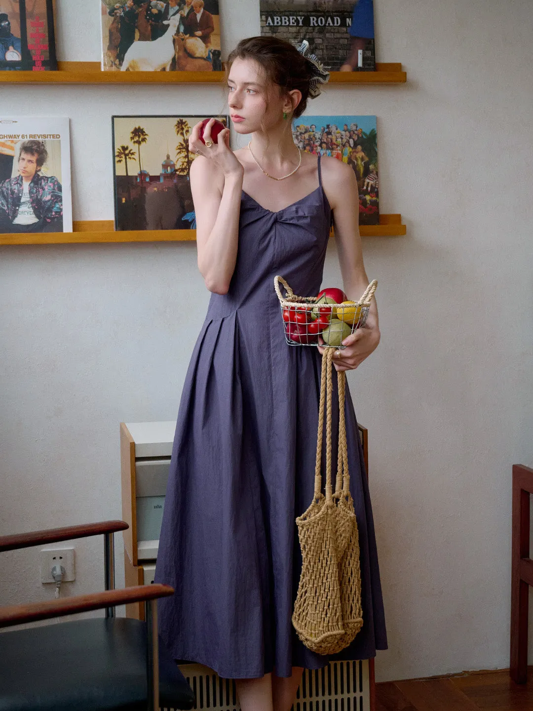 City Essential Soft Structure Adaline Sweetheart Neck Cotton Suspender Dress