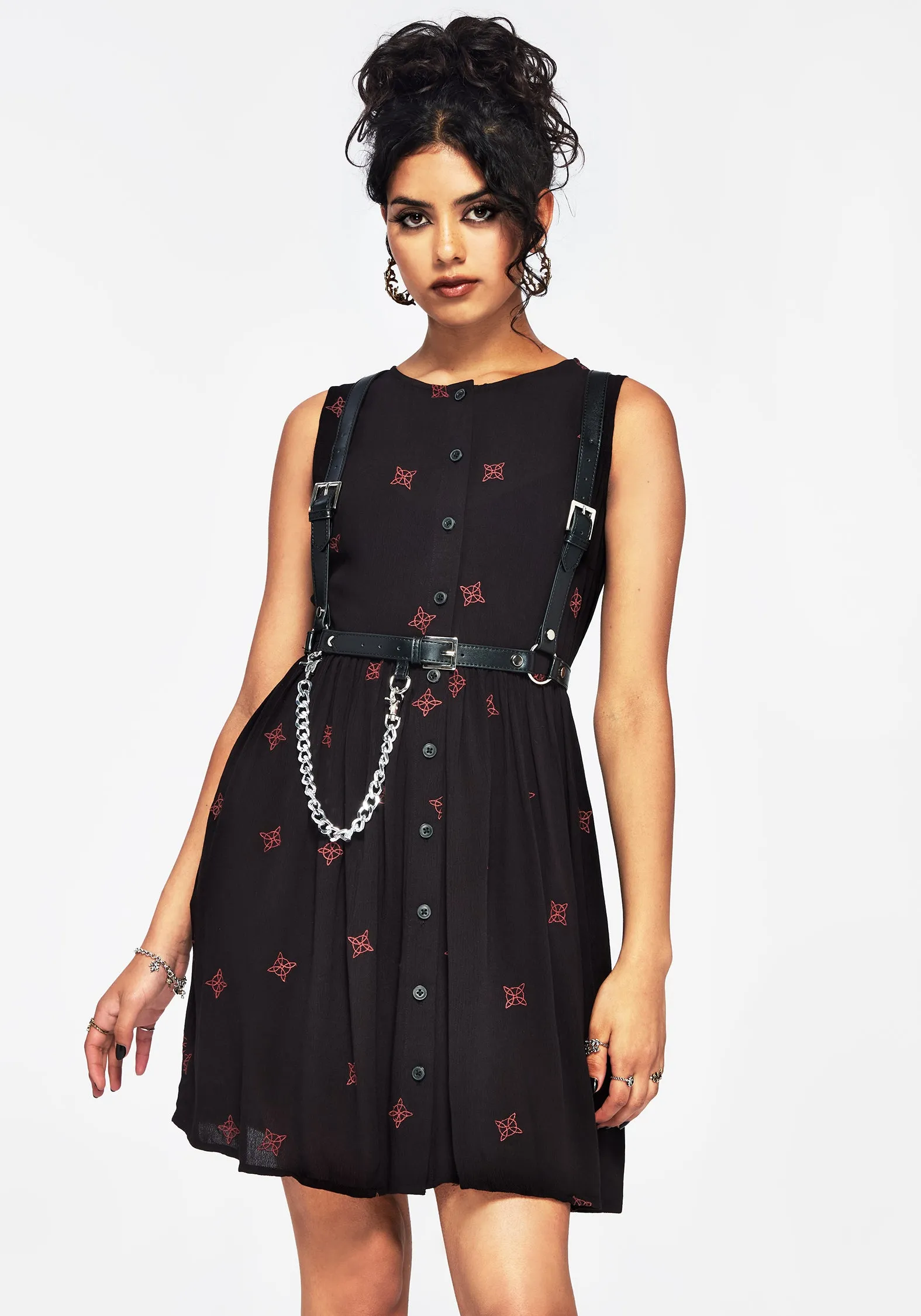 Fresh Energy Sublime Witches Knot Embroidered Mini Dress