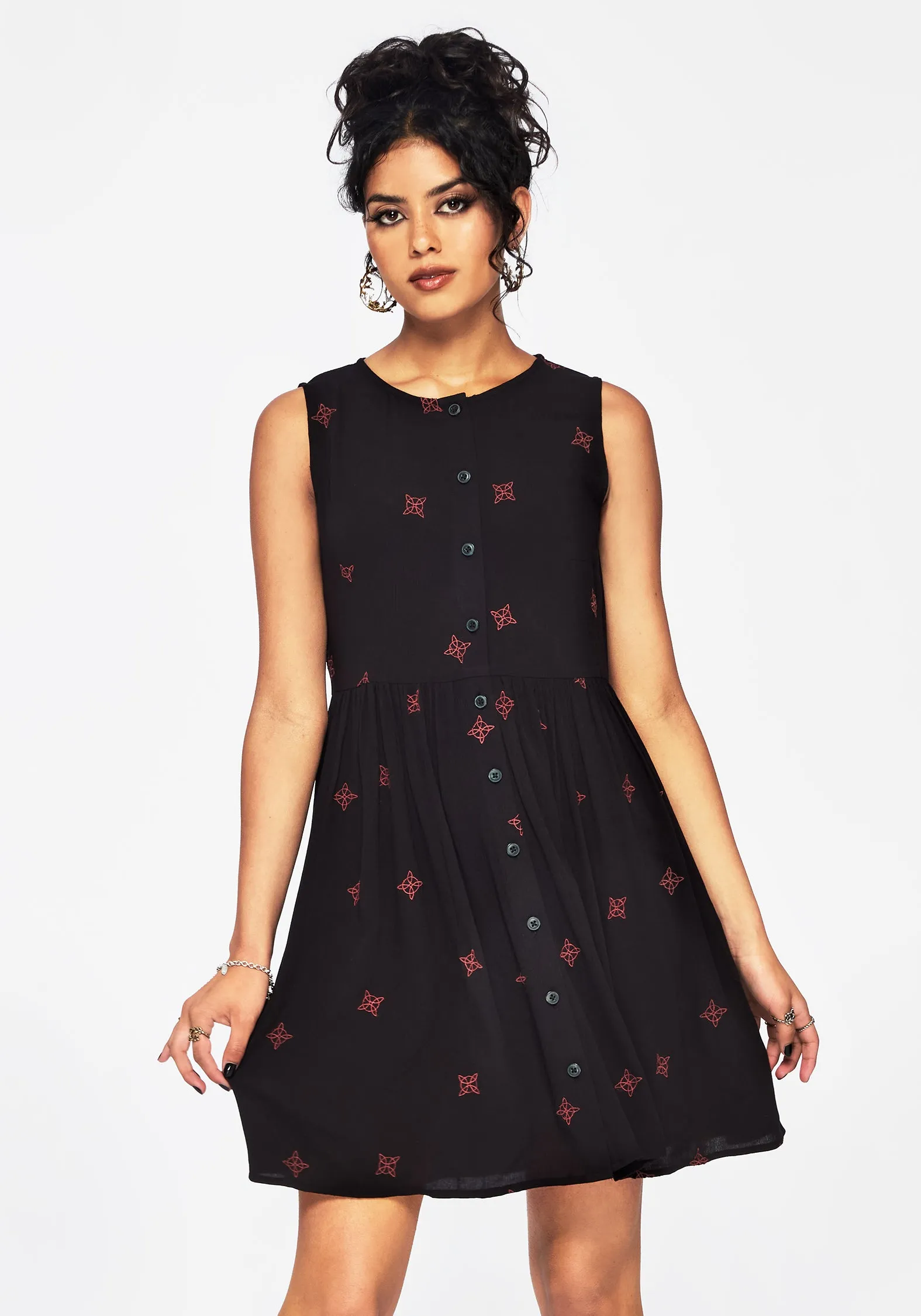 Sublime Witches Knot Embroidered Mini Dress Smooth Motion