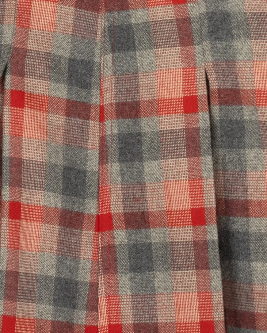 Cashmere Touch Neutral Tone Wish Plaid Pleated Skirt