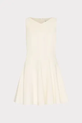 Sleeveless Stretch Cady Fit And Flare Dress Heart Tone Cozy Texture