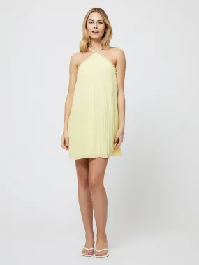 Sunburst Pleated Halter Mini Dress Stylish Layering