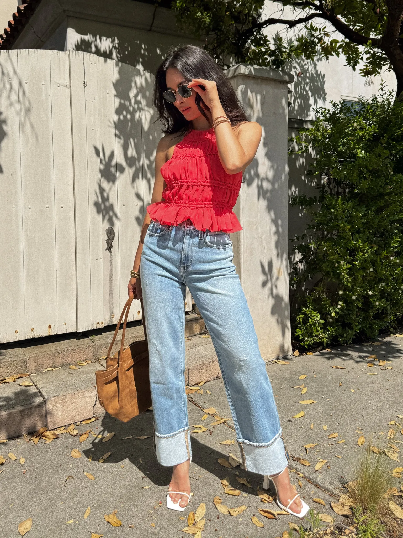 Ribbed Edging Outdoor Warmth Sunkiss Ruffle Halter Top - Final Sale