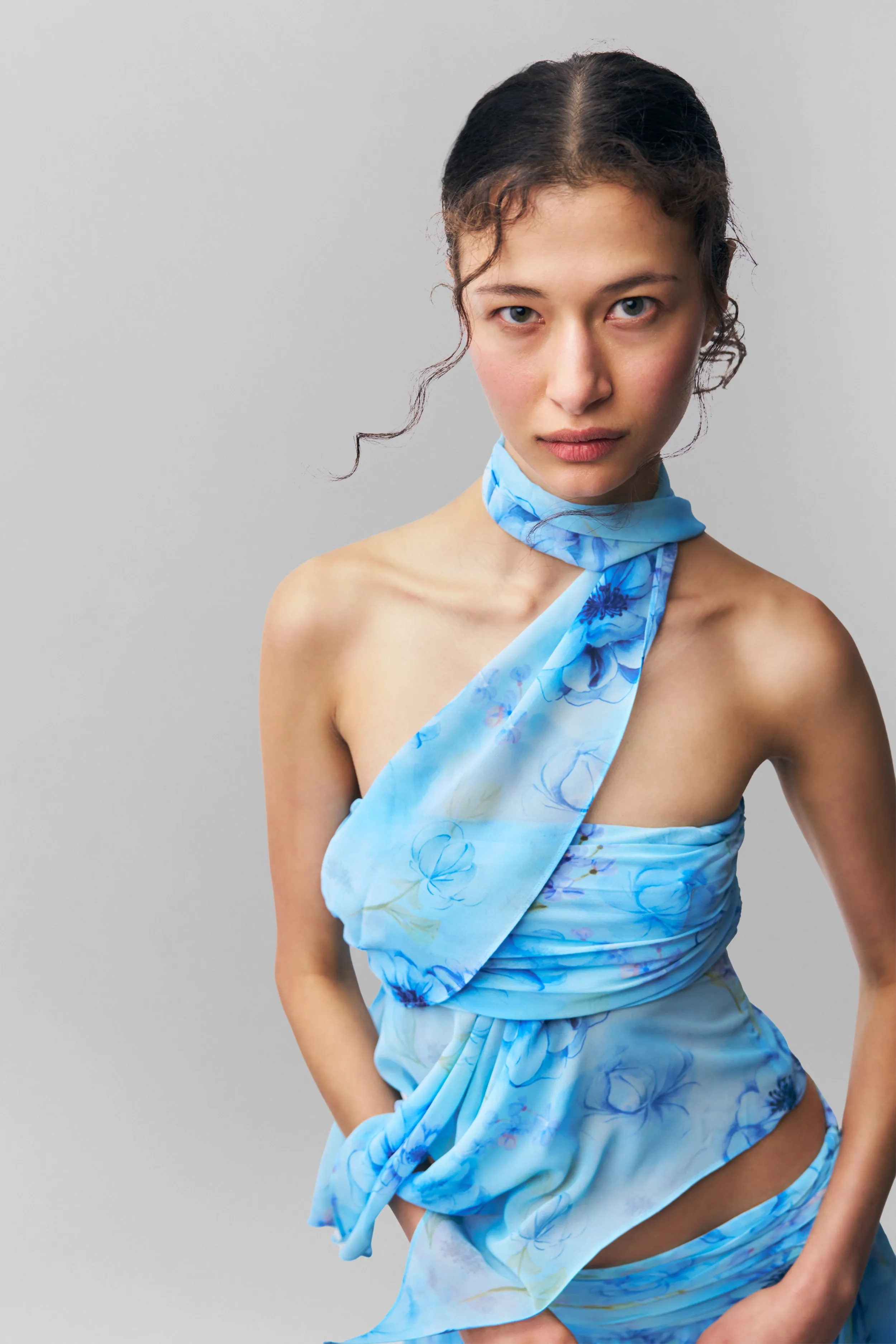 Chiffon Wrap Around Top Reinforced Hemlines Body Mapped Zones