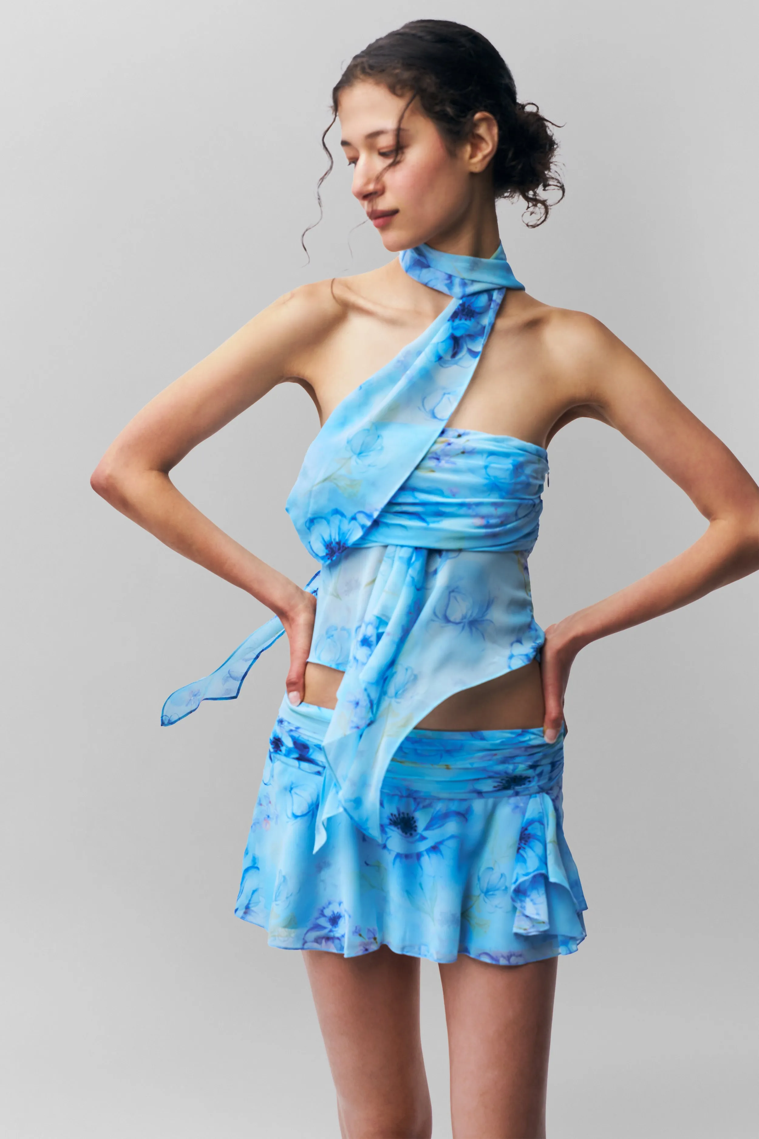 Chiffon Wrap Around Top Micro Channel Ventilation