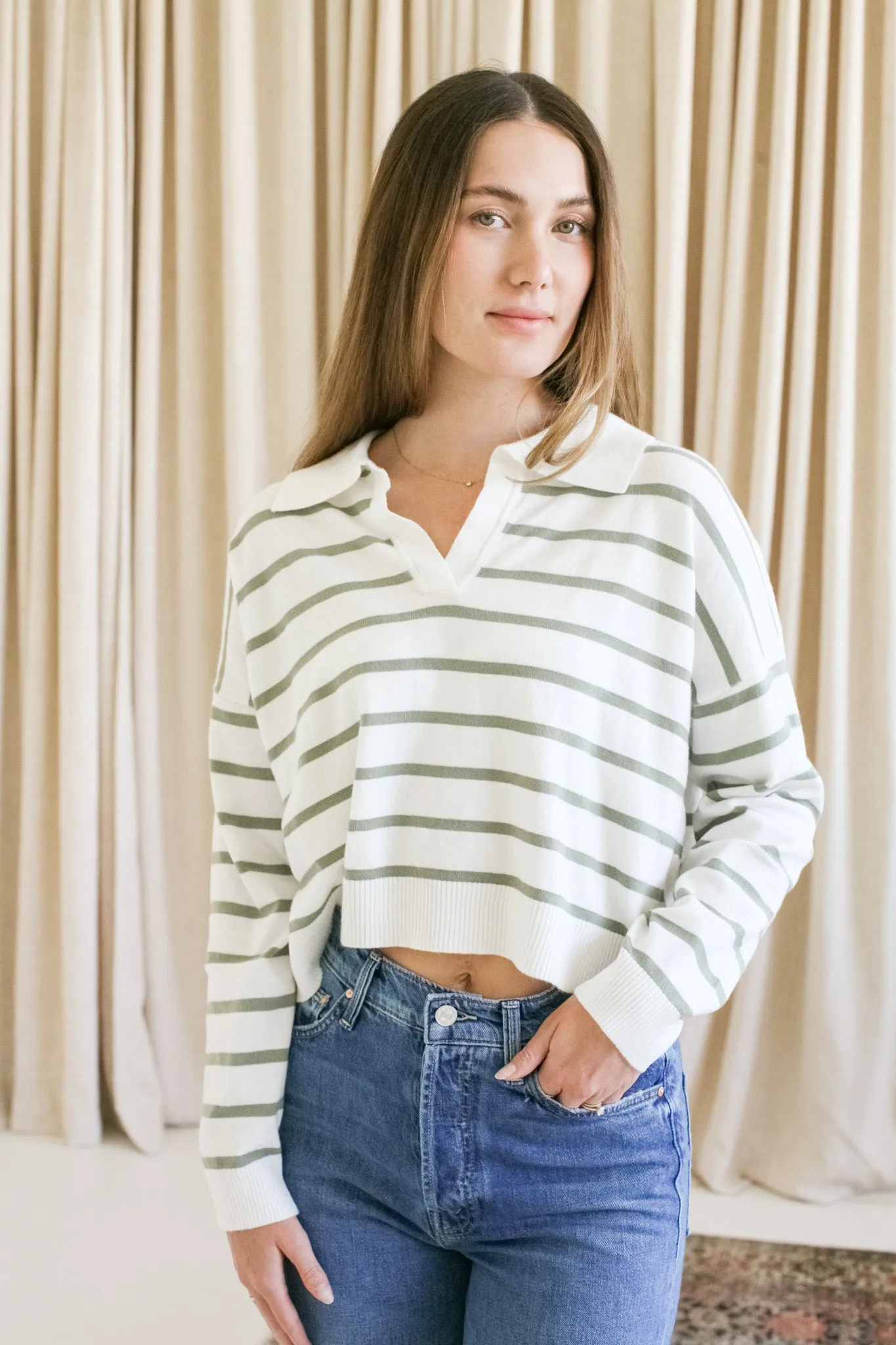 Sydney Stripe Polo - Olive