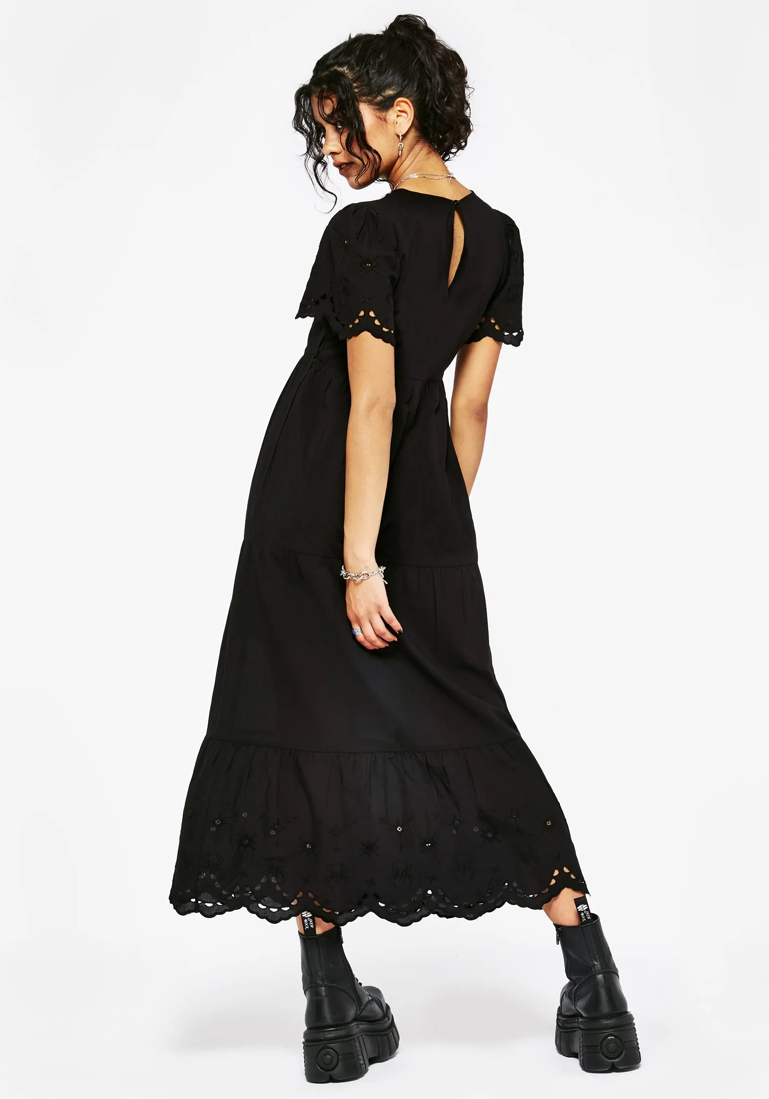 Synthweb Cotton Broderie Hem Midaxi Dress Gentle Glow