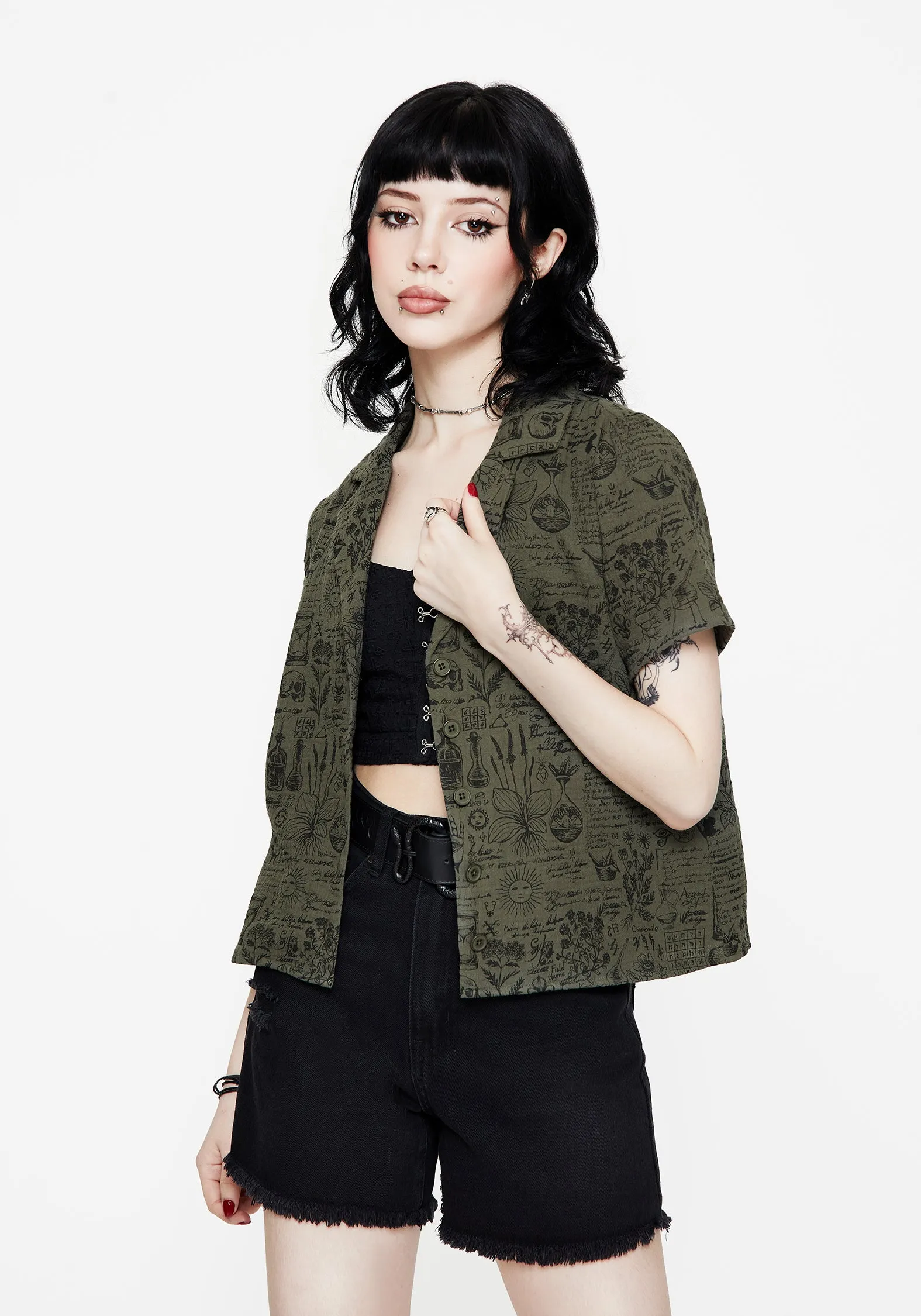 Quick Dry Material Taddea Cotton Relaxed Button Up Blouse