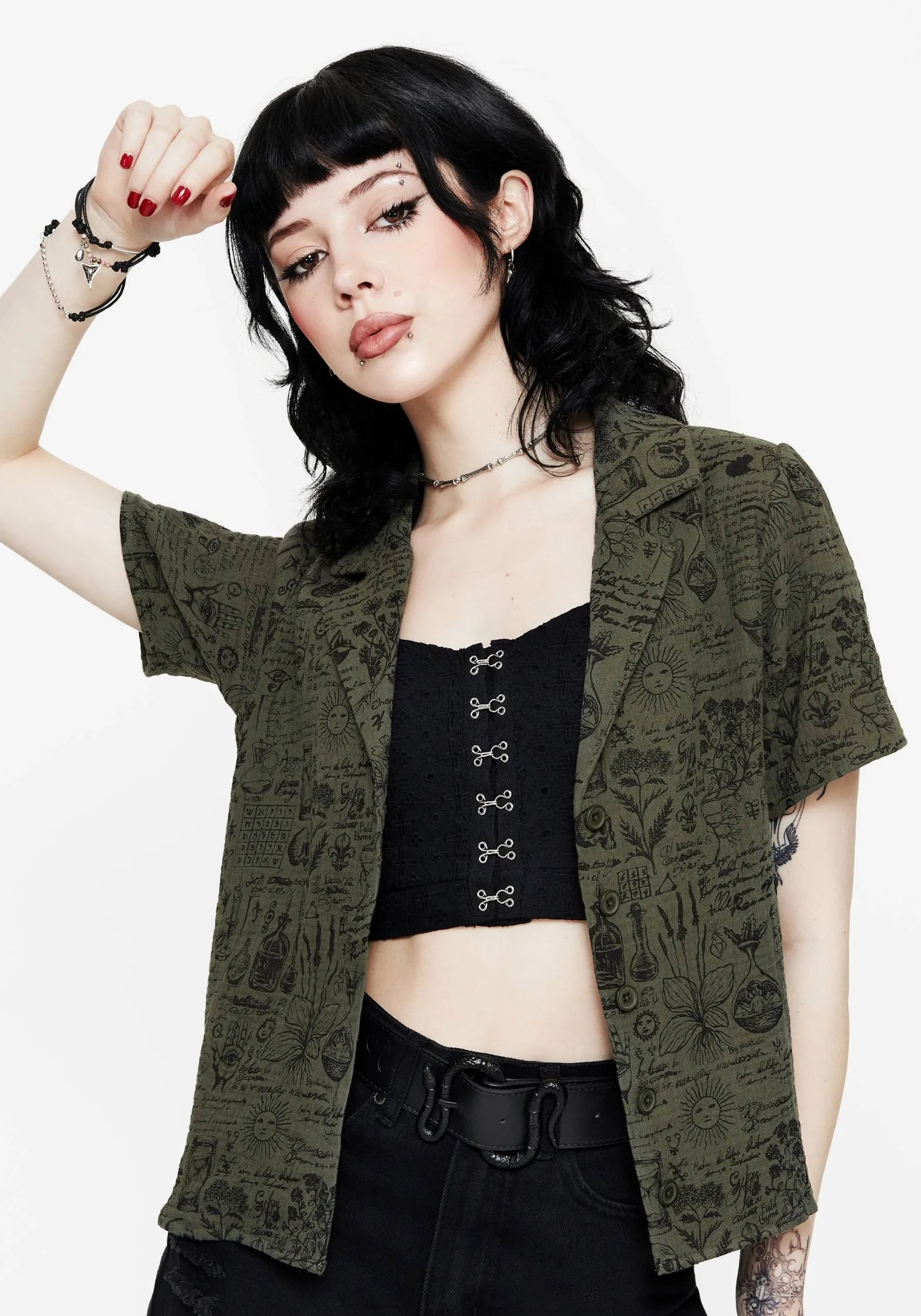 Ergonomic Back Panel Taddea Cotton Relaxed Button Up Blouse