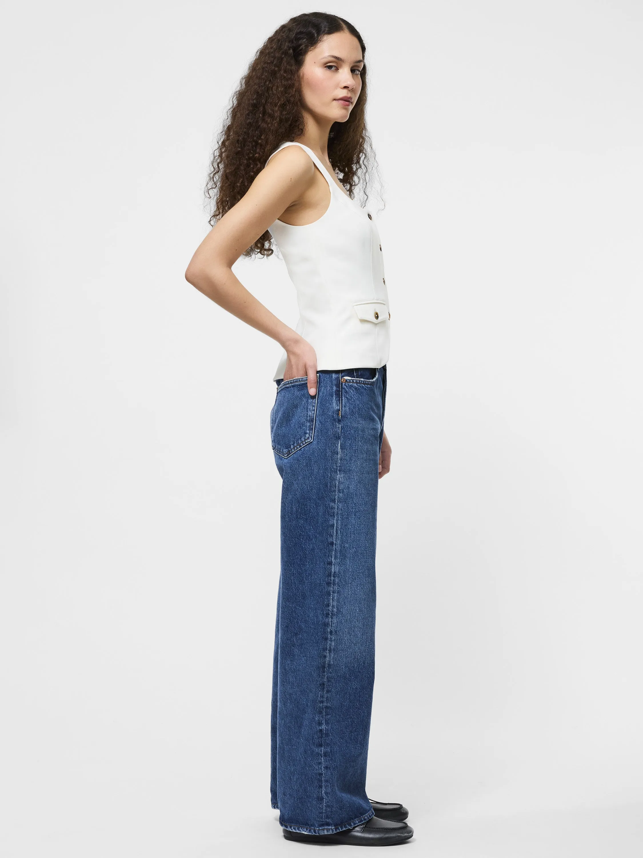 Azra Twill Two Pocket Top ContrastPlacket