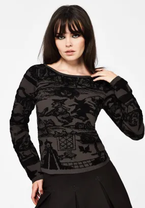 Diabolical Raised Jacquard Knit Jumper FadeResistant Finish