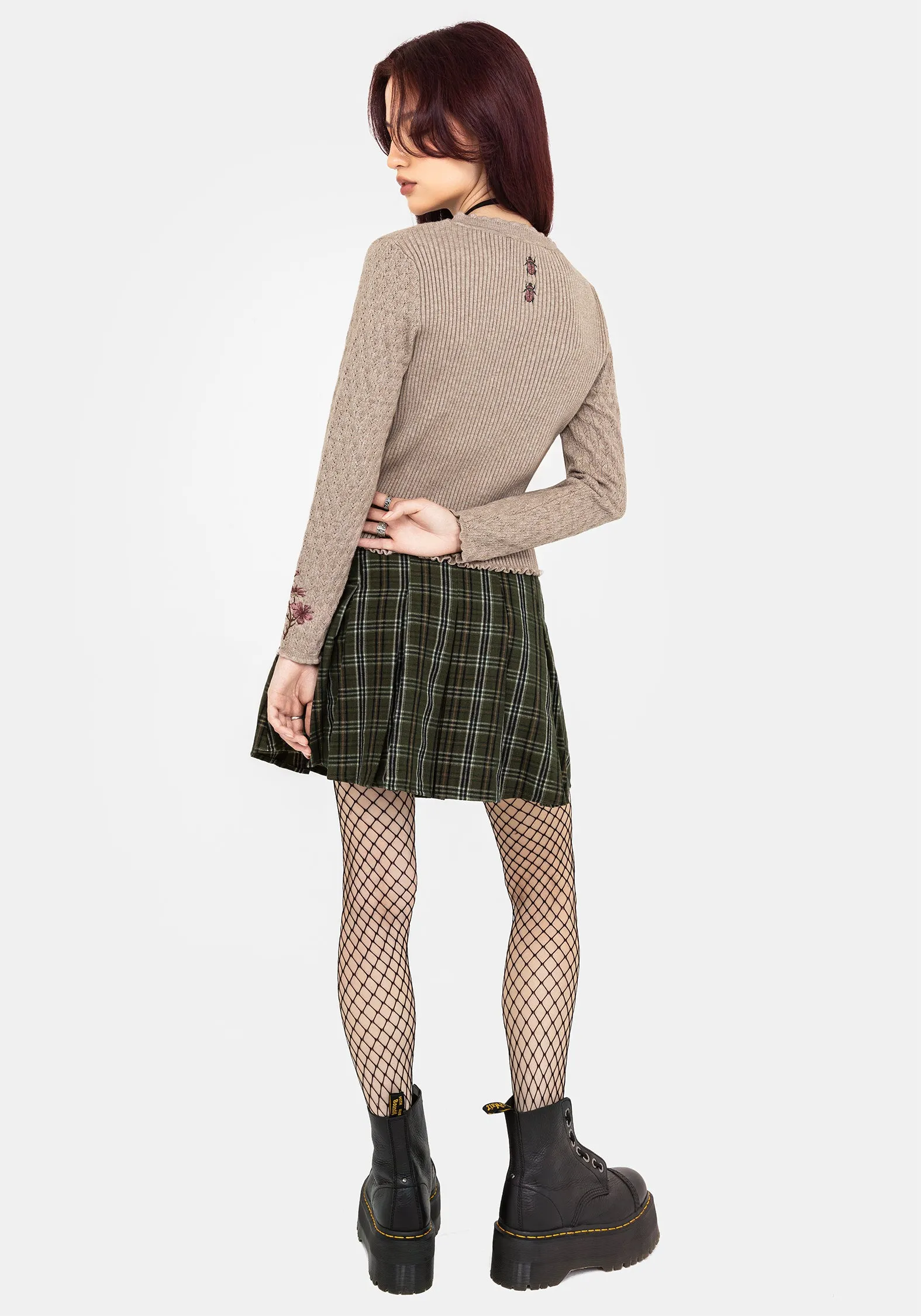 Tantra Floral Beetle Embroidered Cardigan Layered Knit Classic Shape